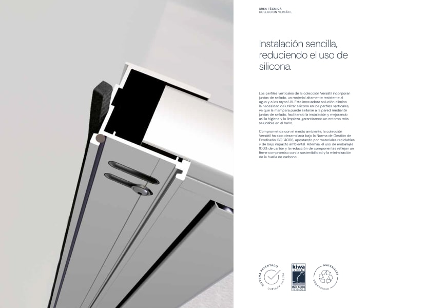 Paroi de douche Versatil VR Plus 210 Profiltek détail 6