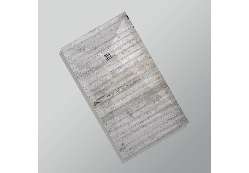Platos de ducha de resina decorados Design 3D Cemento Bruntec opción 12