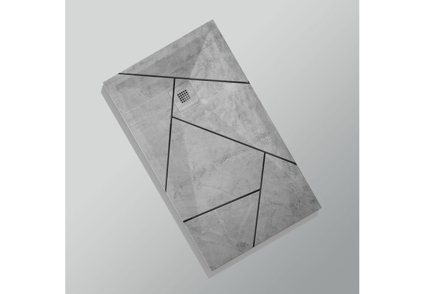 Platos de ducha de resina decorados Design 3D Cemento Bruntec opción 13
