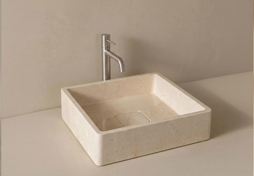 Lavabo de mármol natural Nilo Bruntec detalle 1
