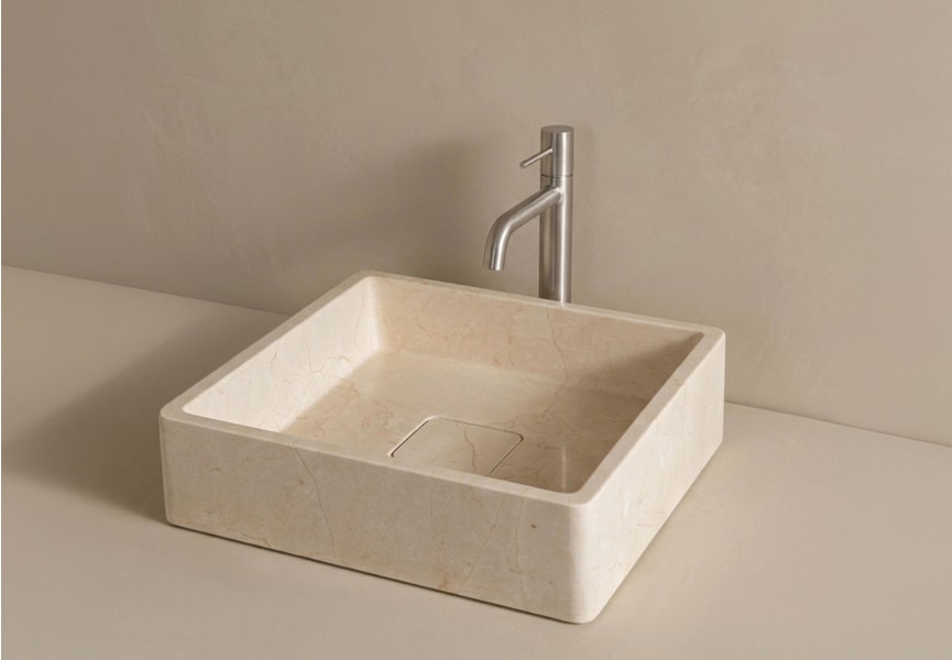 Lavabo de mármol natural Nilo Bruntec detalle 2