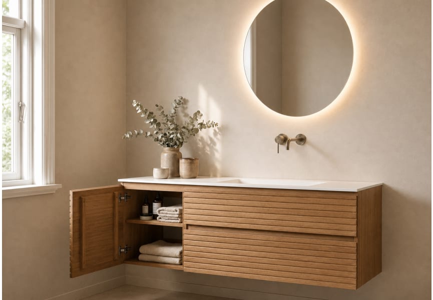 Meuble de salle de bains Alpes 21 Bruntec avec lavabo « Solid Surface » détail 6