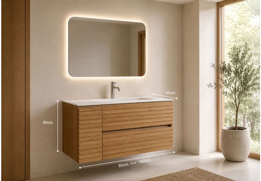 Meuble de salle de bains Alpes 21 Bruntec avec lavabo « Solid Surface » croquis 10