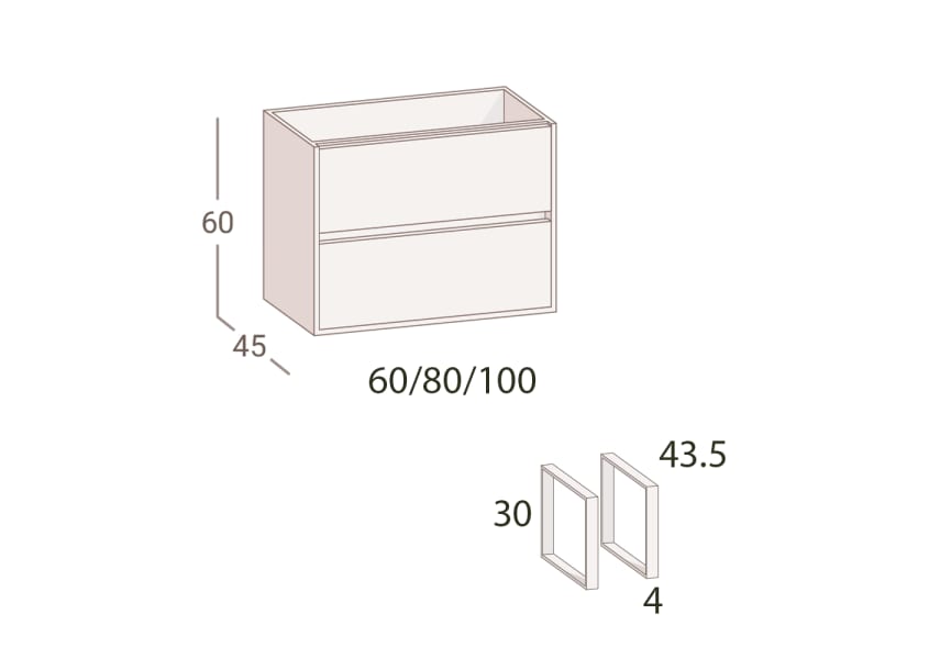 Mueble de baño Forty Torvisco croquis 5