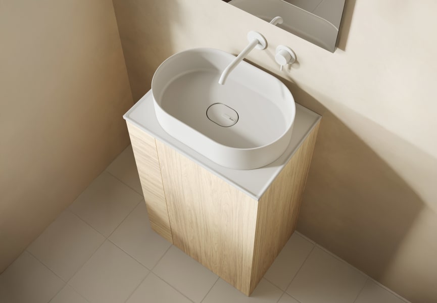 Meubles de salle de bains avec plan de toilette profondeur réduite Bassi Royo détail 17