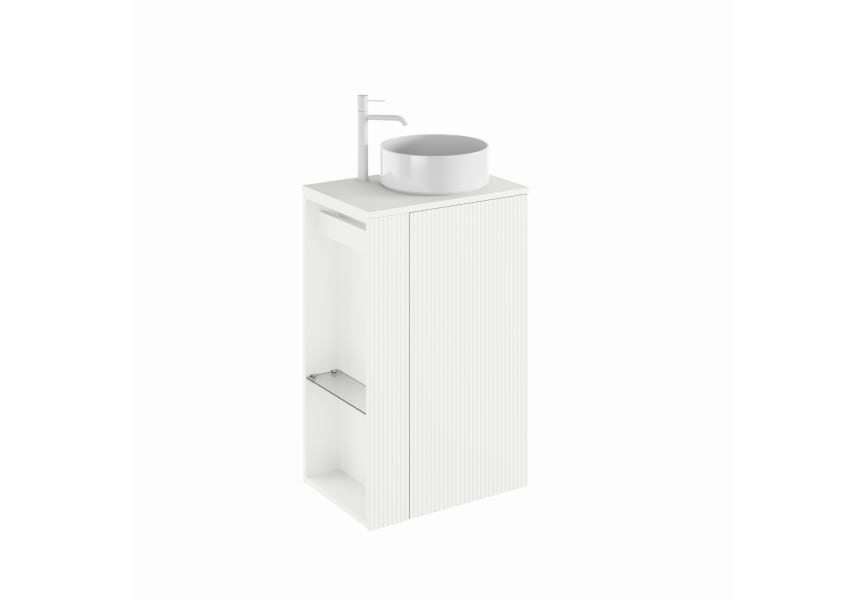 Mueble de baño Bassi Royo con encimera de madera  fondo reducido principal 14