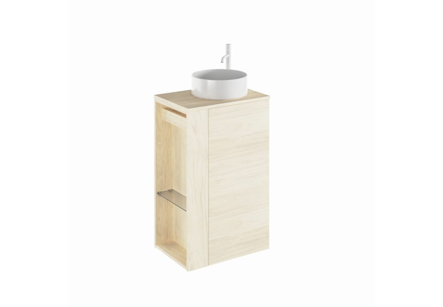 Mueble de baño Bassi Royo con encimera de madera  fondo reducido principal 6