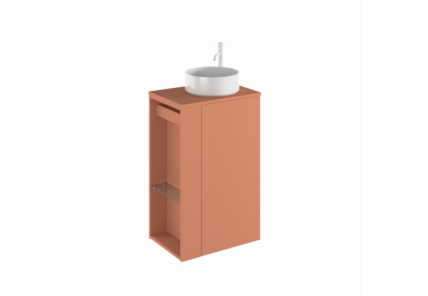 Mueble de baño Bassi Royo con encimera de madera  fondo reducido principal 12