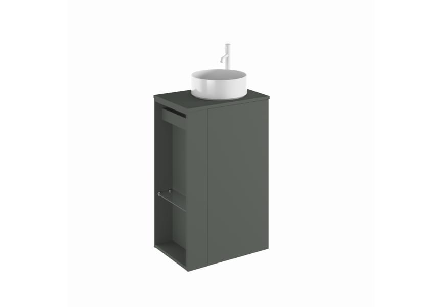 Mueble de baño Bassi Royo con encimera de madera  fondo reducido principal 4