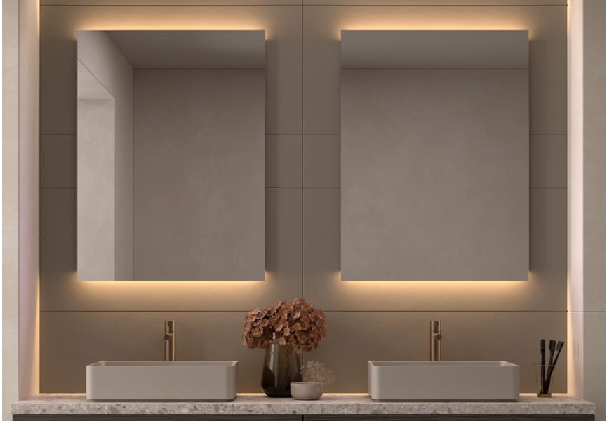 Miroir de salle de bains avec éclairage LED Casiopea Bruntec principal 2