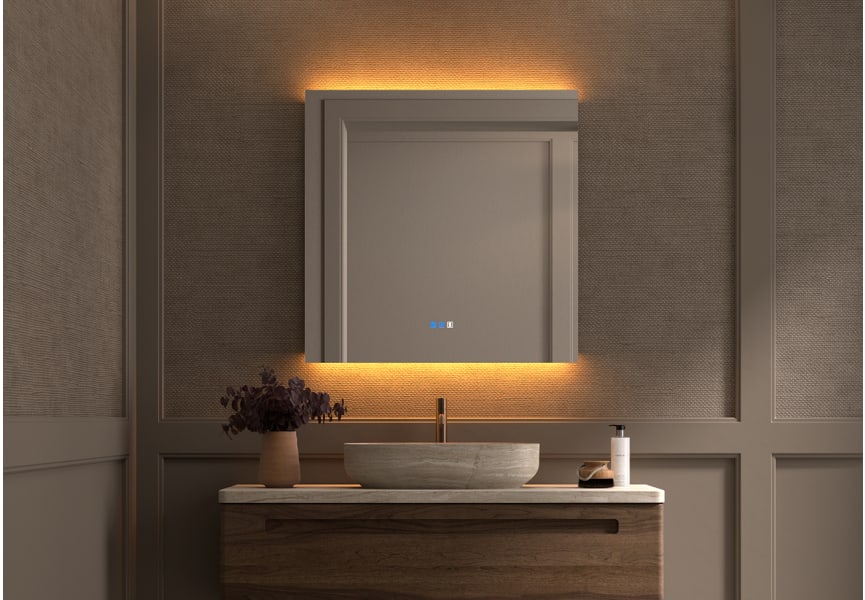 Miroir de salle de bains avec éclairage LED Casiopea Bruntec environnement 8