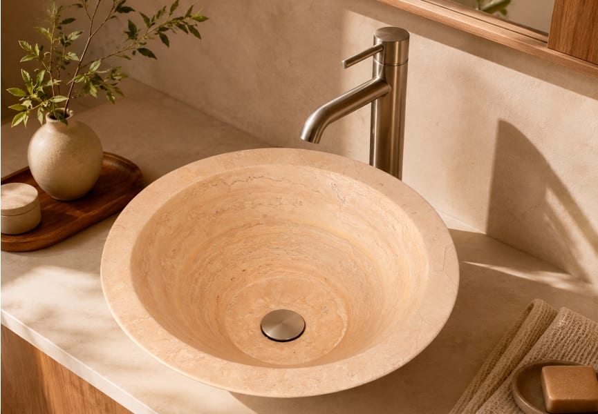 Lavabo de mármol natural Cónico Bruntec principal 0