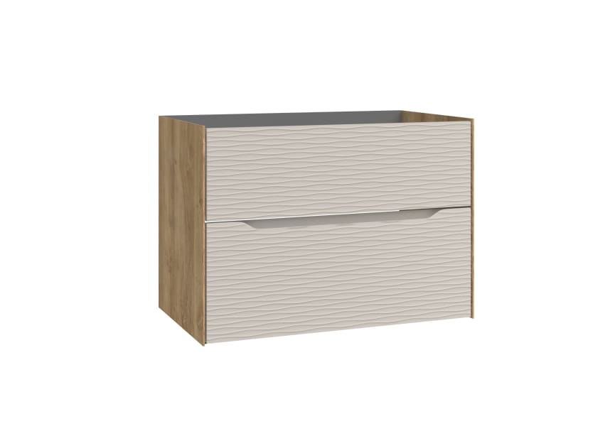Meuble de salle de bains avec plan de toilette bois Sahara Coycama principal 5