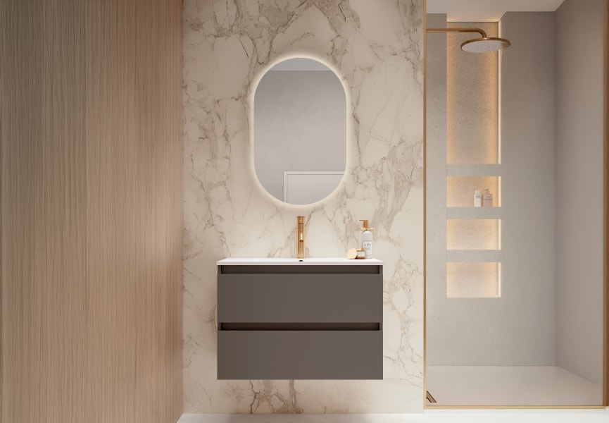 Meuble de salle de bains à faible profondeur 39.5 cm Nido Viso principal 3