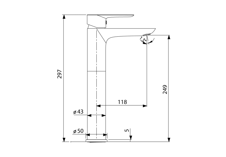 Grifo de lavabo Cassio GME croquis 9