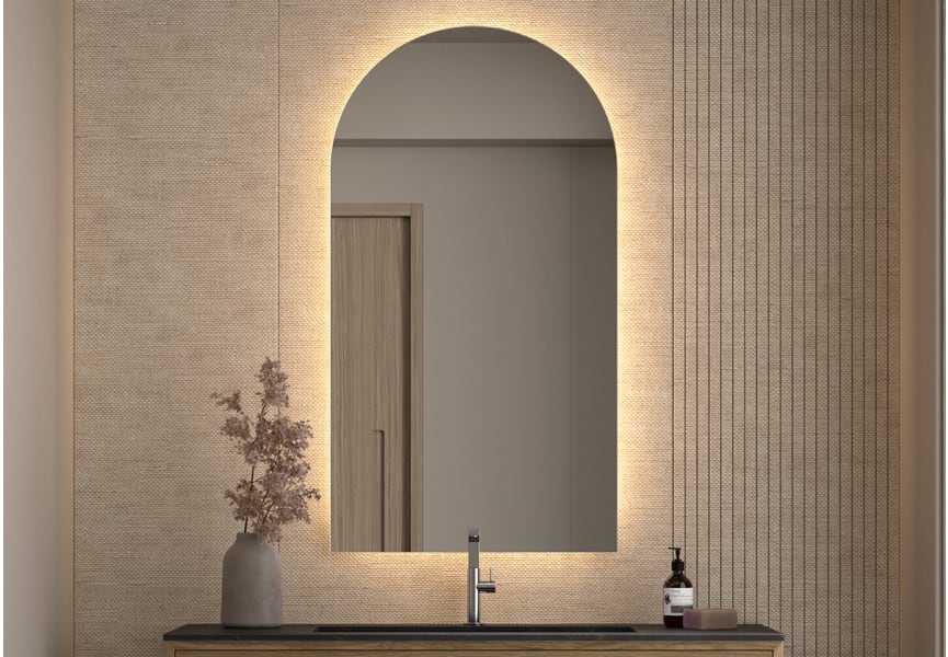 Miroir en arc de cercle avec éclairage LED Lama Bruntec Bruntec principal 0