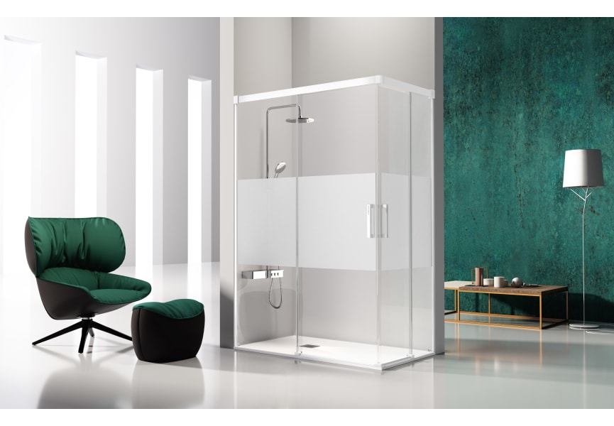 Mampara de ducha angular Glasé  (GS607+GS607) Kassandra principal 5