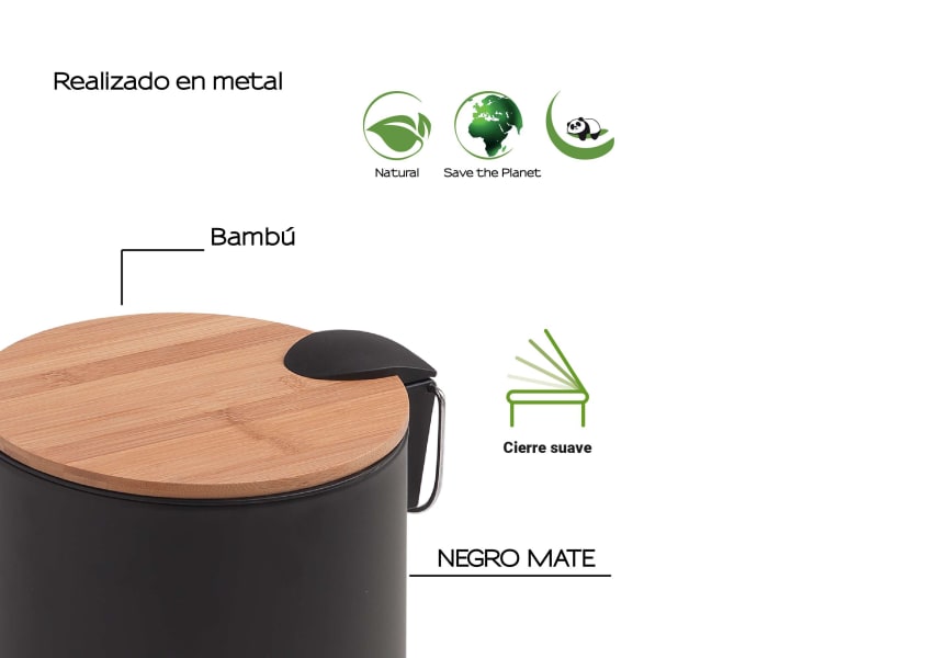 Papelera de baño Kenta Gedy detalle 2