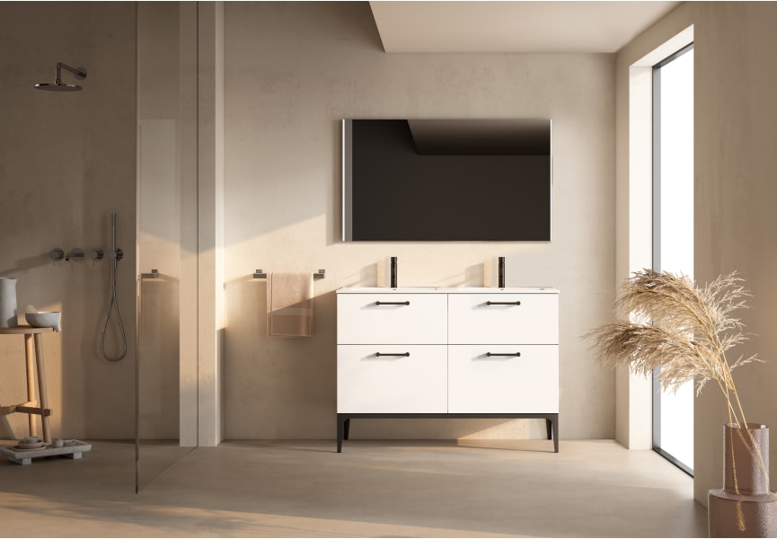 Conjunto mueble de baño con banquillo con lavabo Flat Verso Viso principal 2