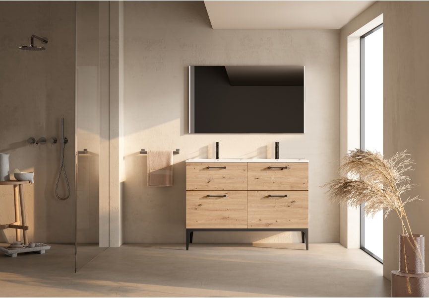 Conjunto mueble de baño con banquillo con lavabo Flat Verso Viso principal 0