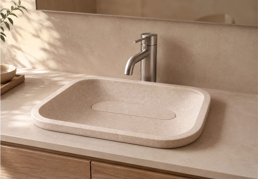 Lavabo de mármol natural River Bruntec principal 0