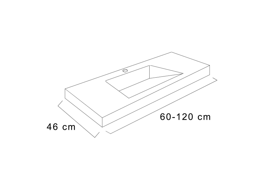 Lavabo de baño encastrado Cut Plus F12 Torvisco croquis 4