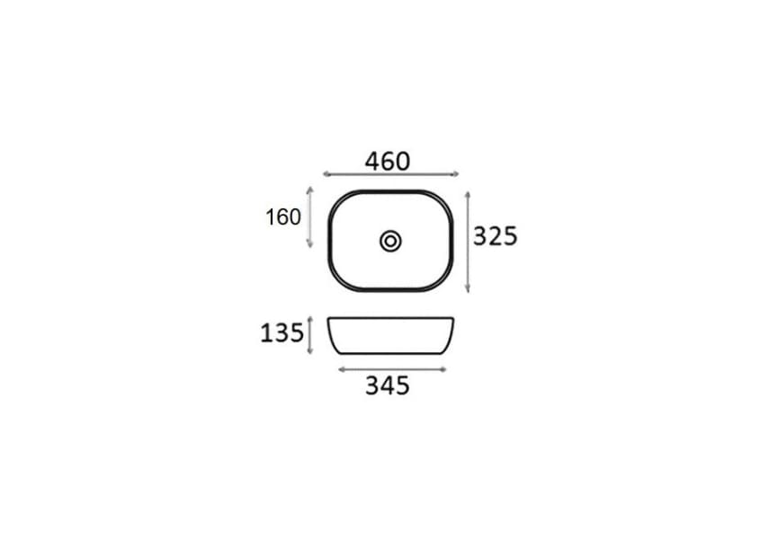 Lavabo sobre encimera Roma Bruntec croquis 2