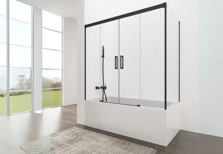 Mampara de bañera Basic Spazio negro mate GME principal 0