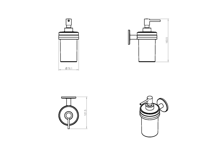 Conjunto de accesorios de baño Duo Round Cosmic croquis 4