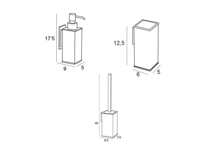 Conjunto de accesorios de baño Sintor Manillons Torrent croquis 4