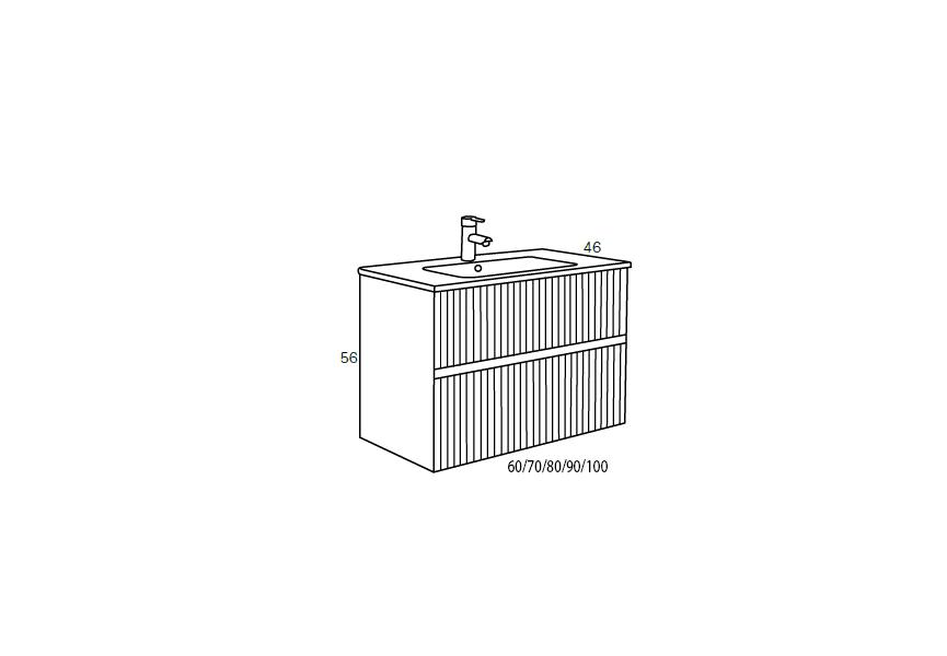 Conjunto mueble de baño Etna Sanchis croquis 6