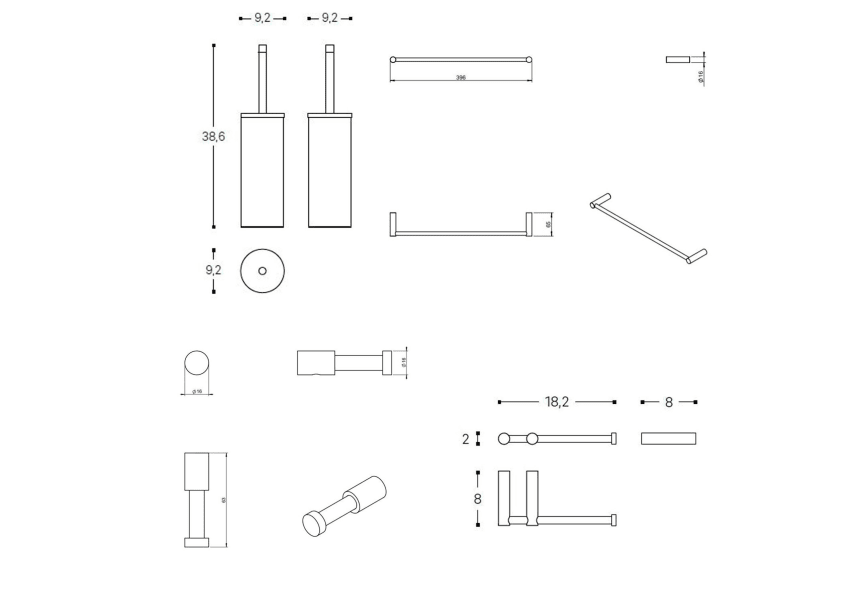Conjunto de accesorios de baño Logic Cosmic croquis 12