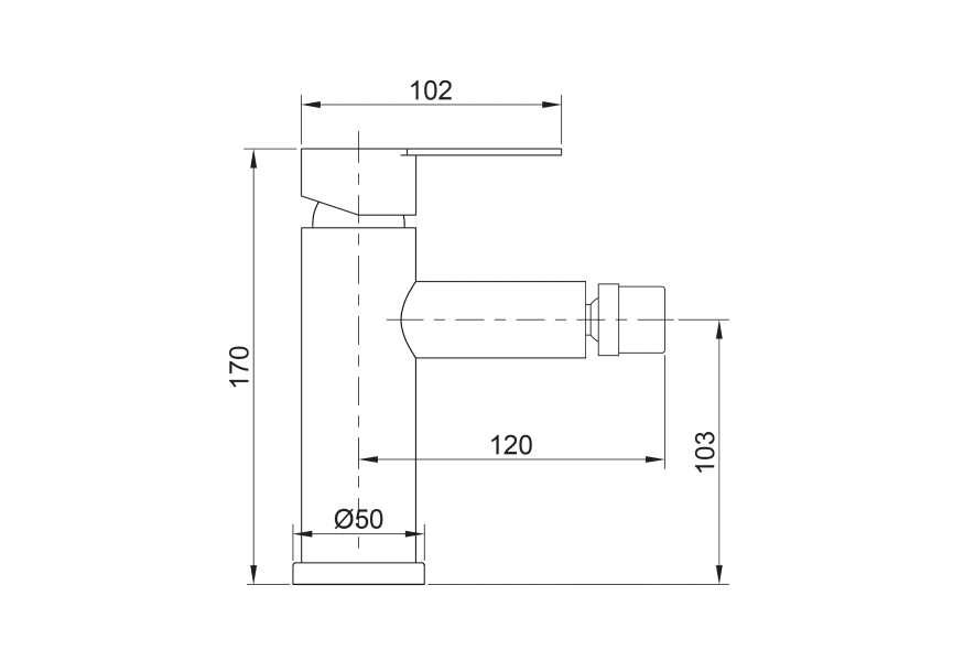 Mitigeur de bidet Iony de GME croquis 2