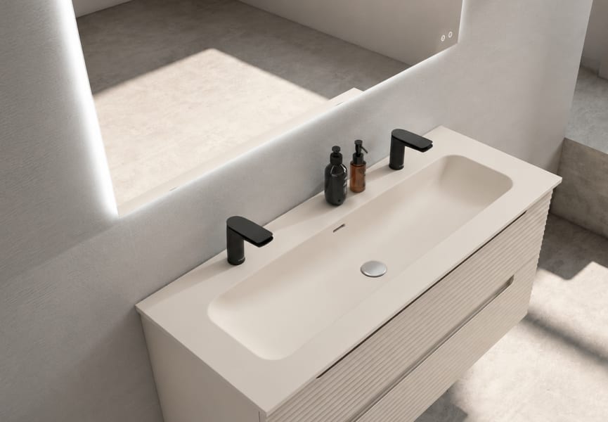 Lavabo encastrable Visobath Idea Match 1 vasque pour 2 robinets principal 0