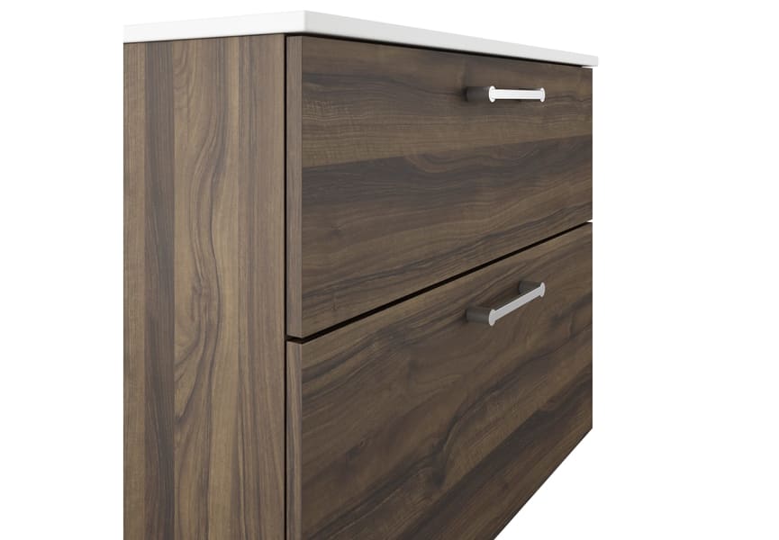 Meuble de salle de bains avec tabouret, plan de toilette en bois Verso Viso détail 11