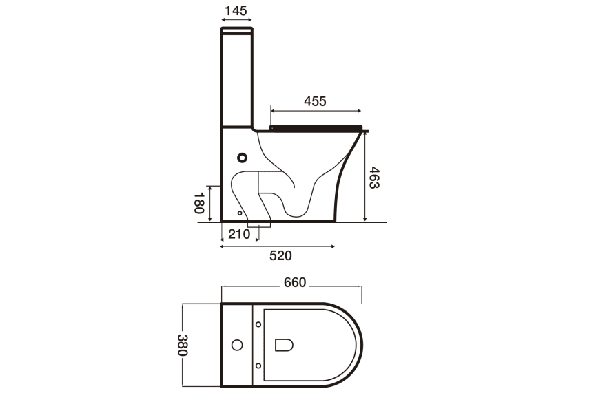 Inodoro Confort Bruntec altura 46 cm croquis 7