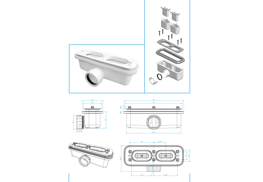 Receveurs de douche en résine Elite Bruntec croquis 11