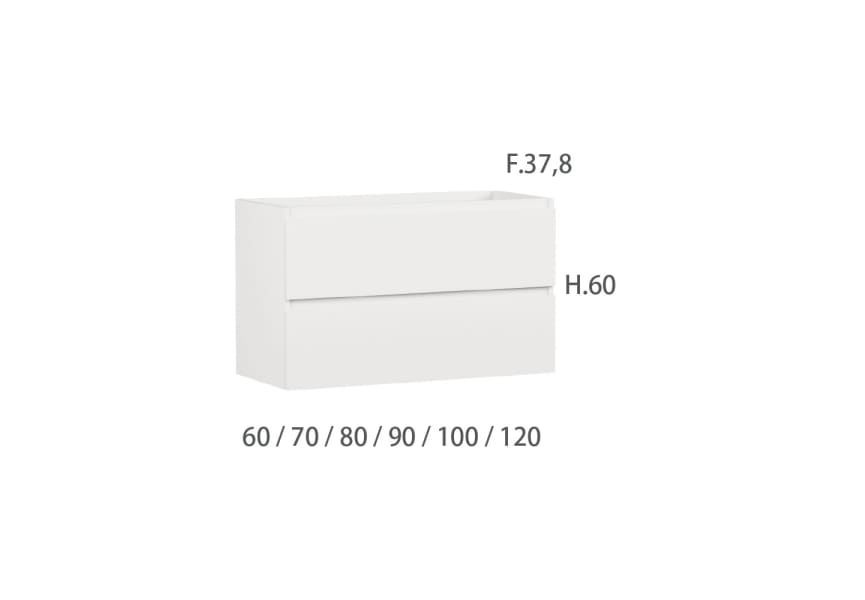 Mueble de baño fondo reducido 37.8 cm Aqua Campoaras croquis 30