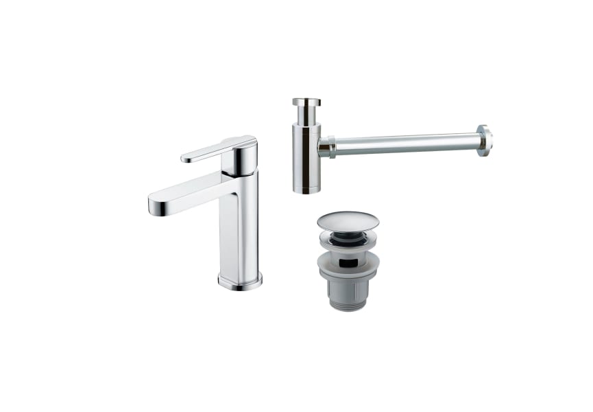 Pack Roma Robinet de lavabo Imex + Bonde à déclic + Siphon principal 0