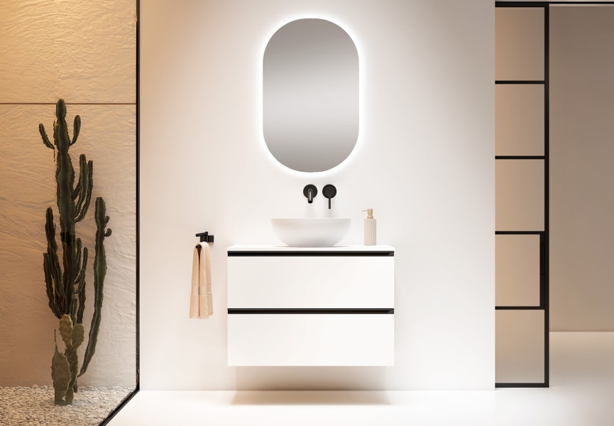 Meuble de salle de bains avec plan de toilette en HDF Compatech de Granada Visobath principal 1