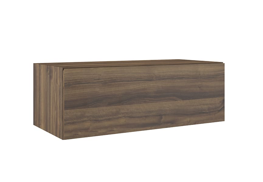 Mueble de baño con encimera de madera 10 cm de altura con cajonera Nomad monocolor Visobath detalle 5