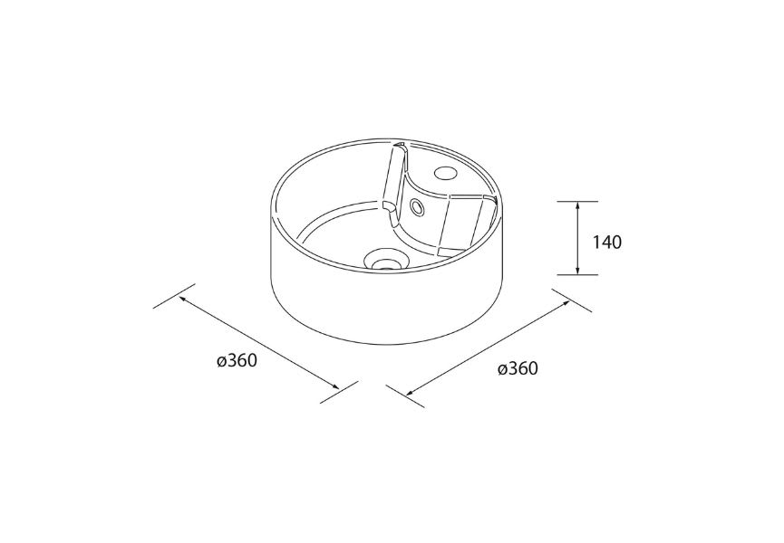 Conjunto mueble de baño con lavabo sobre encimera Morai Salgar croquis 5