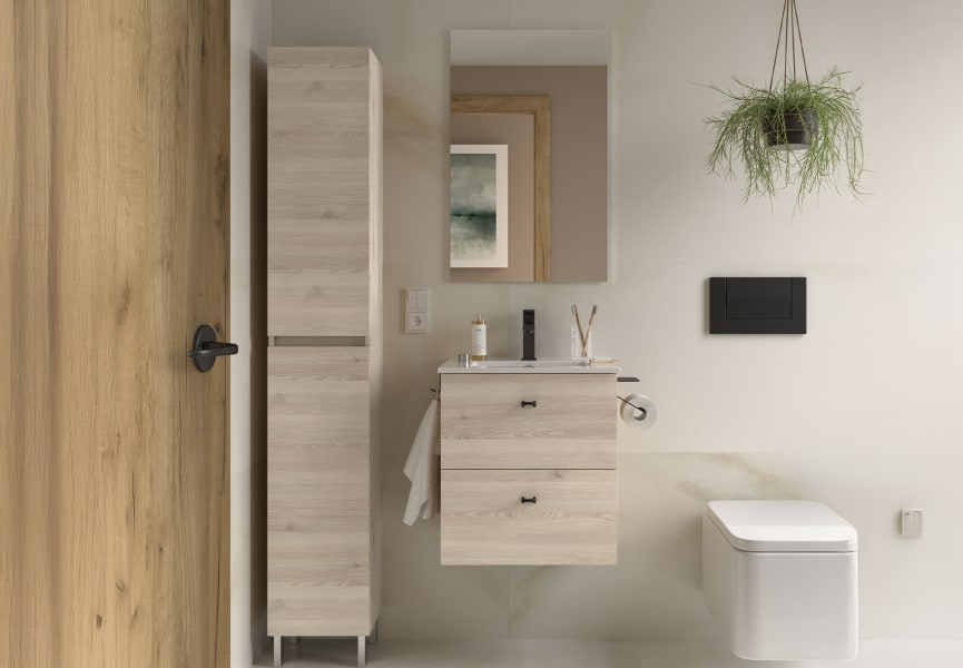 Conjunto mueble de baño fondo reducido 35cm Inara Salgar principal 1
