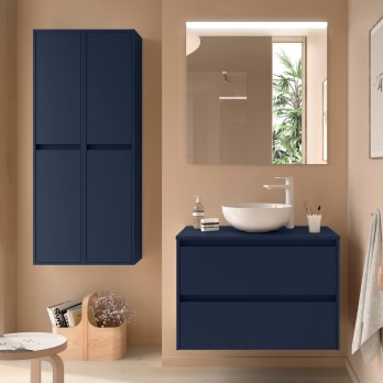Meubles de salle de bains avec plan de toilette en bois Noja Salgar