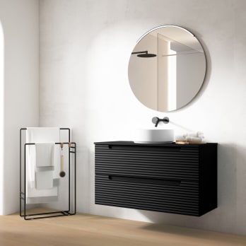 Meuble de salle de bains avec plan de toilette hydrofuge Kyoto Viso
