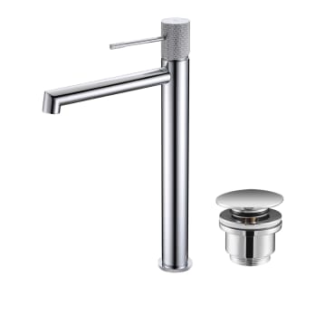 Pack Grifo de lavabo caño alto Line Imex + Válvula click-clack