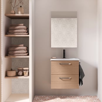 Conjunto completo mueble de baño fondo reducido 35 cm Hone Amizuva