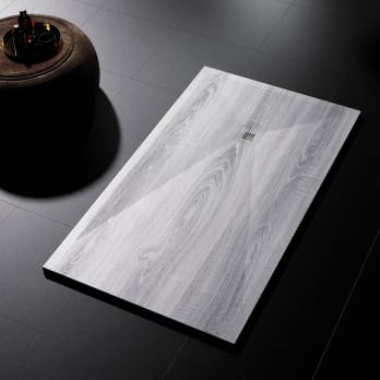 Receveurs de douche en résine décorés Stone 3D effet Bois Bruntec