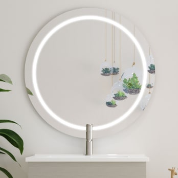 Espejo de baño con luz LED Ring Bruntec
