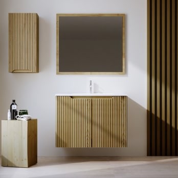Ensemble de meubles de salle de bains en bois massif Alpes 14 Bruntec